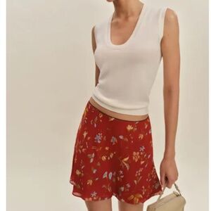 Reformation Brandy Skirt Red - Size XS